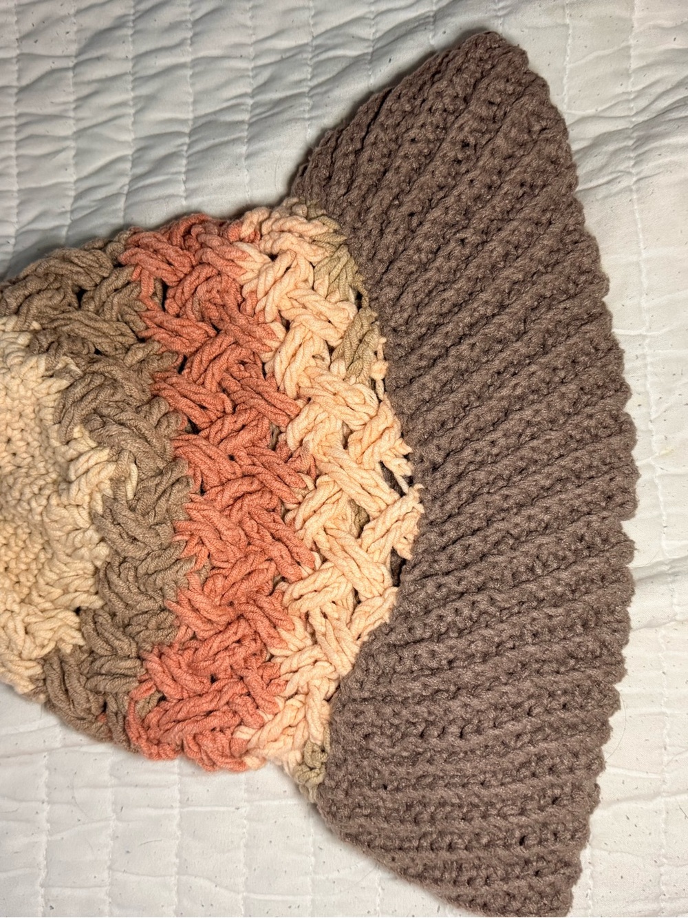 Handcrafted Multicolor & Brown Crochet Home Accent Throw